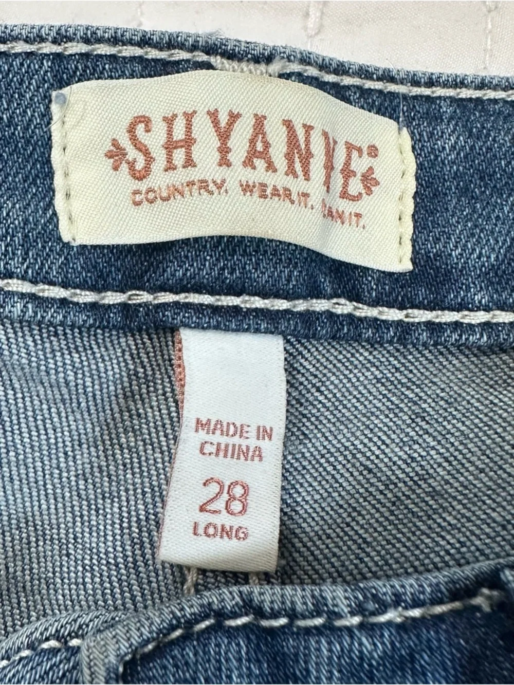 Shyanne Medium Wash Blue Flare Ripped Style Jeans Stretchy Comfortable W28X36L - Picture 13 of 16